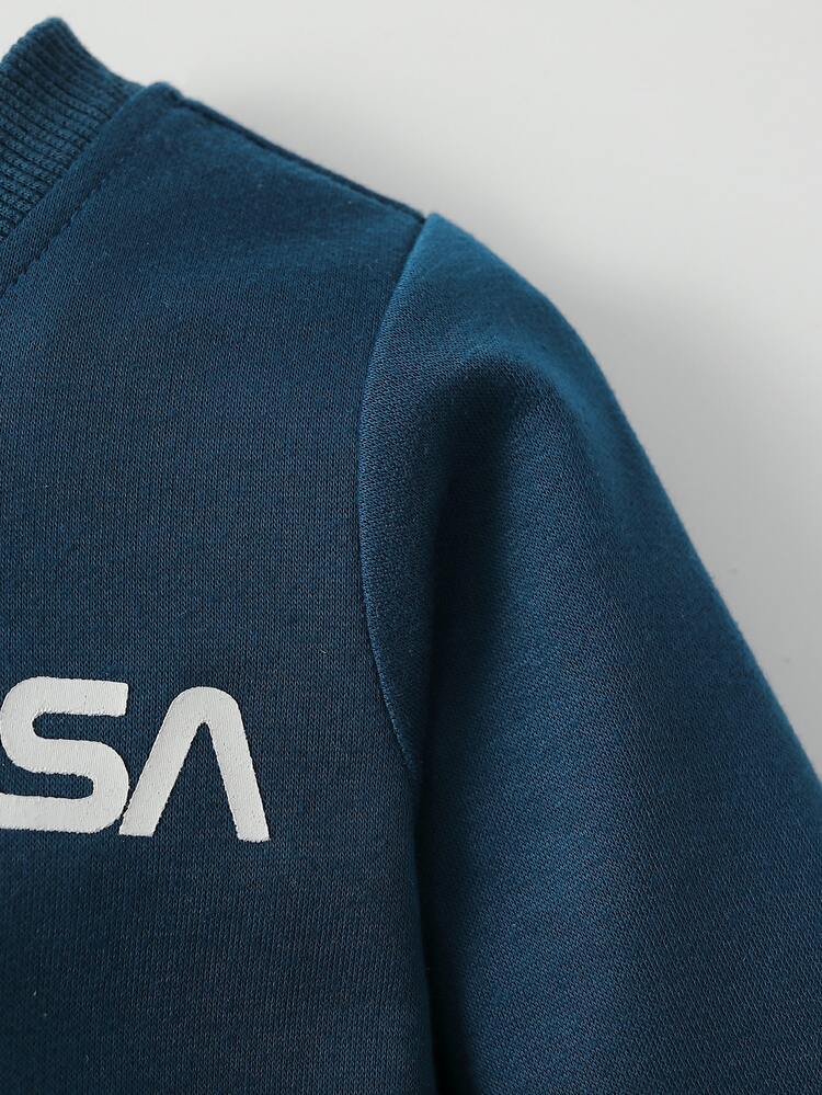 Bebé niño Pantalones deportivos con pullover con estampado de letra - Multicolor - Ver 5