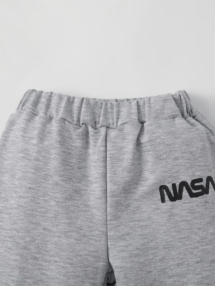 Bebé niño Pantalones deportivos con pullover con estampado de letra - Multicolor - Ver 8