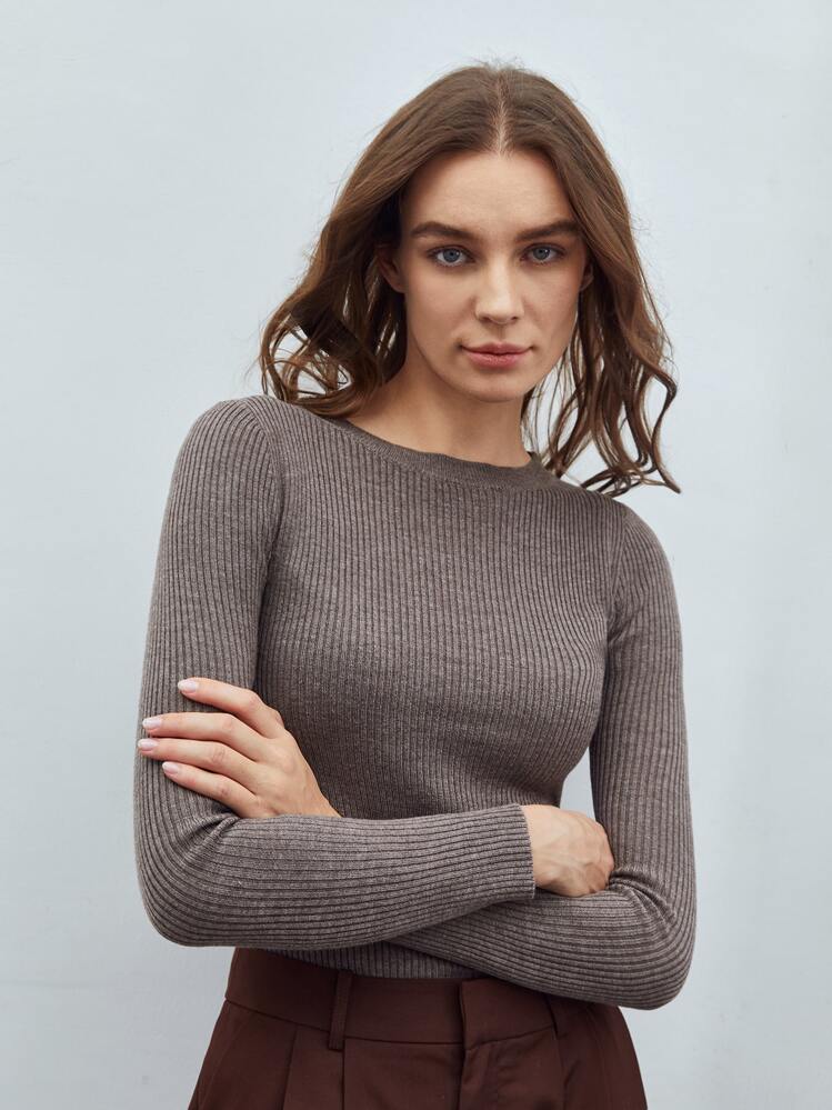 MOTF PREMIUM Gầy Áo len - Màu nâu  Mocha - Xem 1