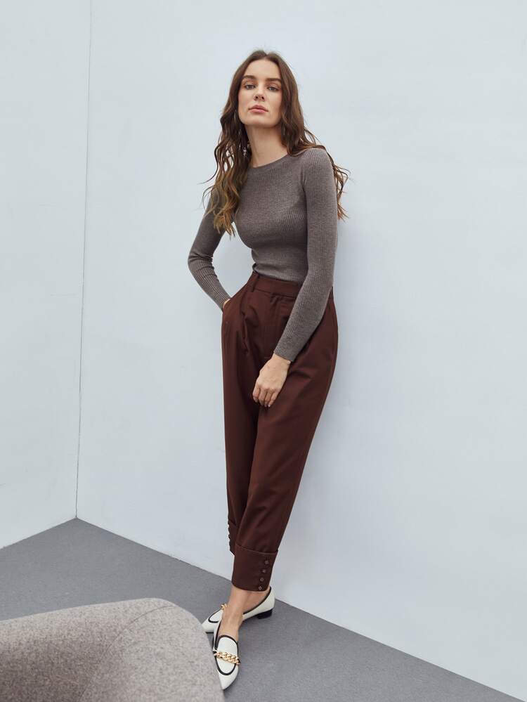 MOTF PREMIUM Gầy Áo len - Màu nâu  Mocha - Xem 9