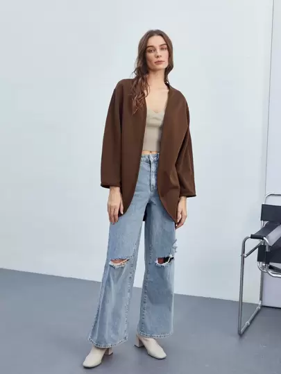 SHEIN Unity Open Front Coat