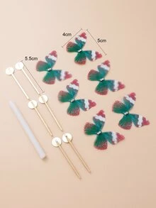 1set Rhinestone Detail Butterfly Decor DIY Hair Clip Accessory - Multicolor - View 2