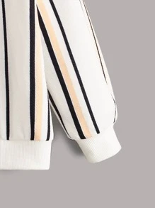 SHEIN Young Boy Letter Graphic Striped Sweatshirt In Fall/Winter