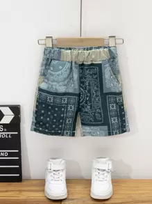 小男童佩斯利絲巾圖案短褲