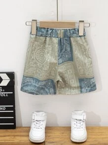 小男童佩斯利絲巾圖案短褲