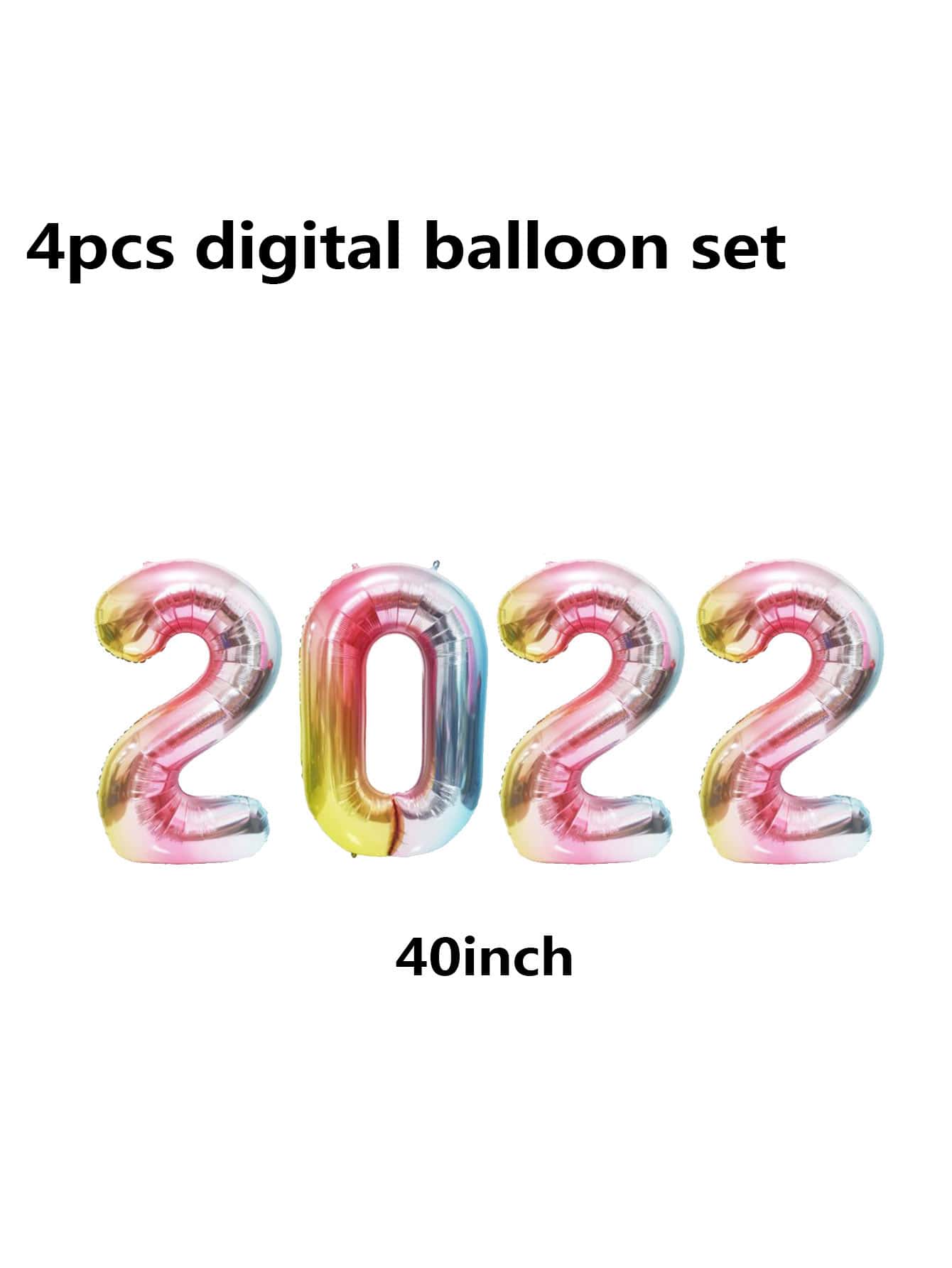 4入組2022異形裝飾氣球 - 彩色 - 查看 3