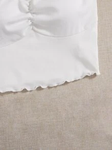 SHEIN EZwear Lace Trim Cami Top - White - View 5