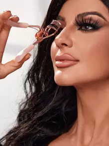 Rose Gold Transparent Handle Eyelash Curler, Jelly Texture Eyelash Curler,Makeup,Cheap,Room Decor,Vanity,Travel,Bedroom,Makeup Accessories,Eyelash Curler