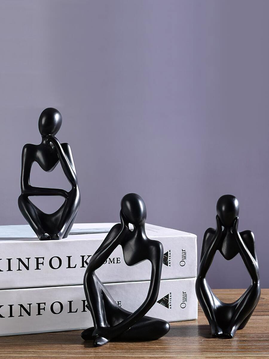 3pcs Figure Graphic Art Decoration Best Gifts Birthday Graduation - Black - View 1