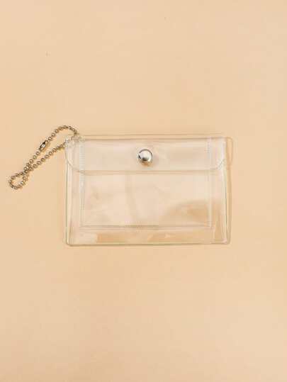 クリア スナップボタン コインケースの画像