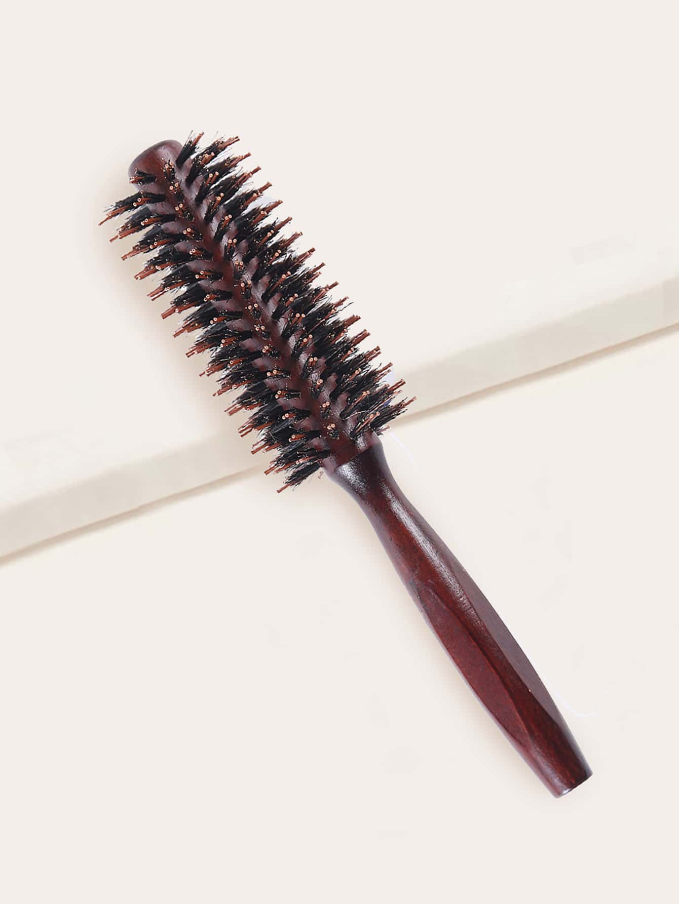 1pc Wooden Round Hair Brush For Blow Drying, Perfect To Style And Add Volume To Any Short Hair Style, Lightweight Round Hair Brush For Precise Styling And Manageable Hair, Hair Comb, For Blow-Drying All Hair Types, For Women Men - Maroon - View 1