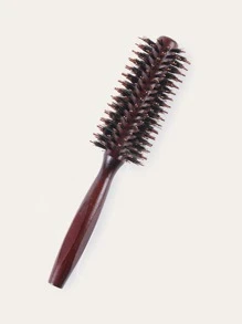 1pc Wooden Round Hair Brush For Blow Drying, Perfect To Style And Add Volume To Any Short Hair Style, Lightweight Round Hair Brush For Precise Styling And Manageable Hair, Hair Comb, For Blow-Drying All Hair Types, For Women Men - Maroon - View 2