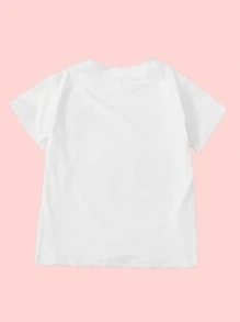 Niñas Camiseta árbol & con estampado de mariposa - Blanco - Ver 2