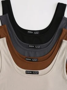 SHEIN Unity 4入組素色背心上衣 - 彩色 - 查看 6