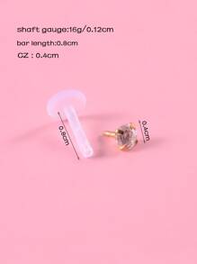 Nhẫn Môi Labret Trang Trí Đính Đá Cubic Zirconia Dành Cho Nữ ＆ Nam, Hãy Tuyên Bố Táo Bạo Với Món Quà Trang Sức Cơ Thể Sắc Nét Này - Nhiều màu - Xem 4