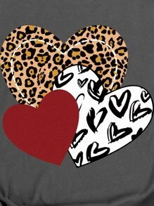 ハート と ヒョウ柄 ティー