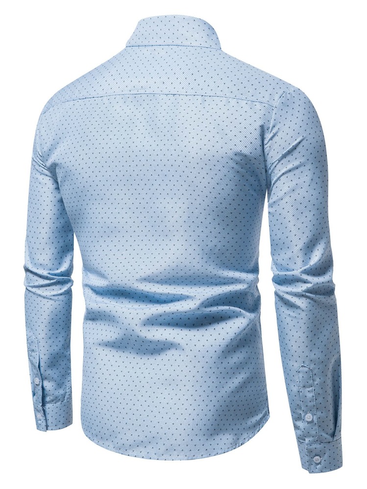 Manfinity Mode Men Allover Print Button Up Shirt - Baby Blue - View 2