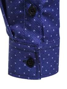 Manfinity Mode Men Allover Print Button Up Shirt - Royal Blue - View 5