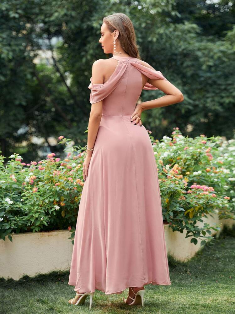 Modelyn Cold Shoulder Chiffon Maxi Bridesmaid Dress | SHEIN South Africa