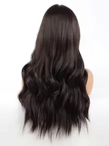 Tóc giả ren cao cấp thanh lịch 13*4*1 T Tóc giả ren một phần, Tóc giả dài 24 inch màu nâu đen gợn sóng, Tóc giả ren tổng hợp, Tiệc tùng, Lễ hội âm nhạc, Quà tặng lễ hội, Tóc giả tổng hợp chịu nhiệt cho nữ - màu nâu - Xem 4