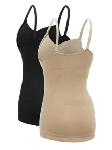 SHEIN 2 Packs Maternity Seamless Cami Top For Mother - Multicolor - View 2