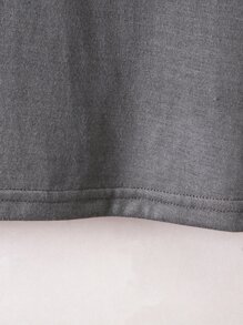 SHEIN 小女童標語圖案T恤 - 深灰色 - 查看 4