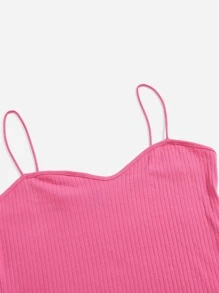 SHEIN Privé Đầm Plus Size Gân đan màu trơn Thanh lịch - Hồng - Xem 3