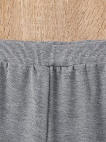Bebé niño Pantalones deportivos con sudadera con cinta en contraste 2 en 1 - Gris - Ver 6