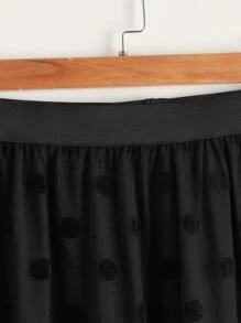 Mulvari Váy Plus Size Tương phản Mesh màu trơn Thanh lịch - màu đen - Xem 4