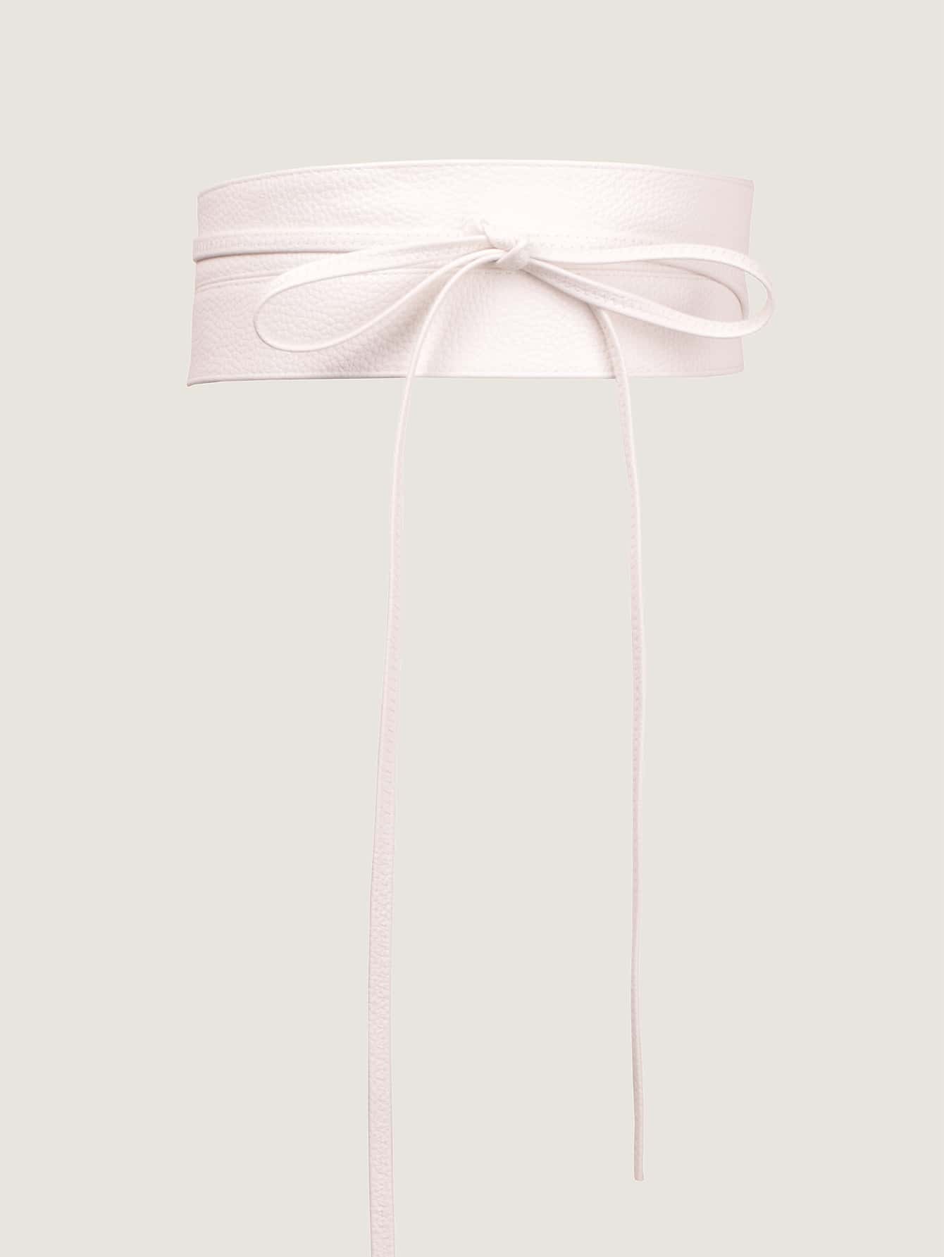 Plus Lace-up Corset Belt - White - View 1