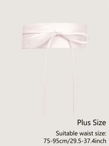 Plus Lace-up Corset Belt - White - View 3