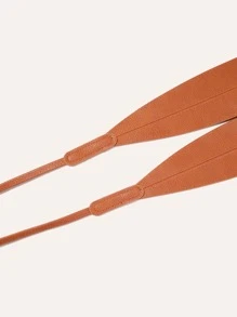 Lace-up Wide Belt - Brown - View 4