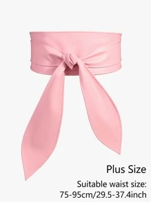 大碼尺碼素色寬腰帶 - 粉色 - 查看 3