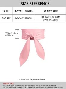 大碼尺碼素色寬腰帶 - 粉色 - 查看 4