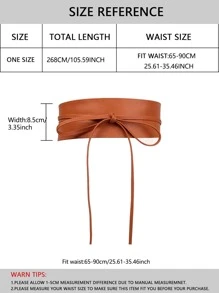 Lace-up Wide Belt - Brown - View 3