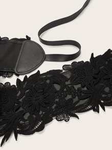 Lace Up Plus Size Corset Lace Belt - Black - View 2