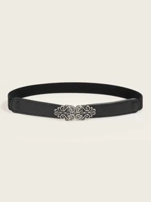 Boho Hollow Scroll Metal Buckle Belt Halloween Christmas Summer, School Fall, Autumn, Halloween