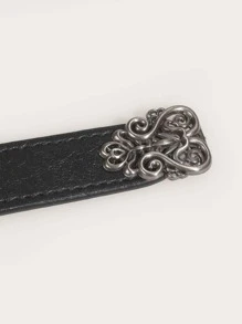 Boho Hollow Scroll Metal Buckle Belt Halloween Christmas Summer, School Fall, Autumn, Halloween