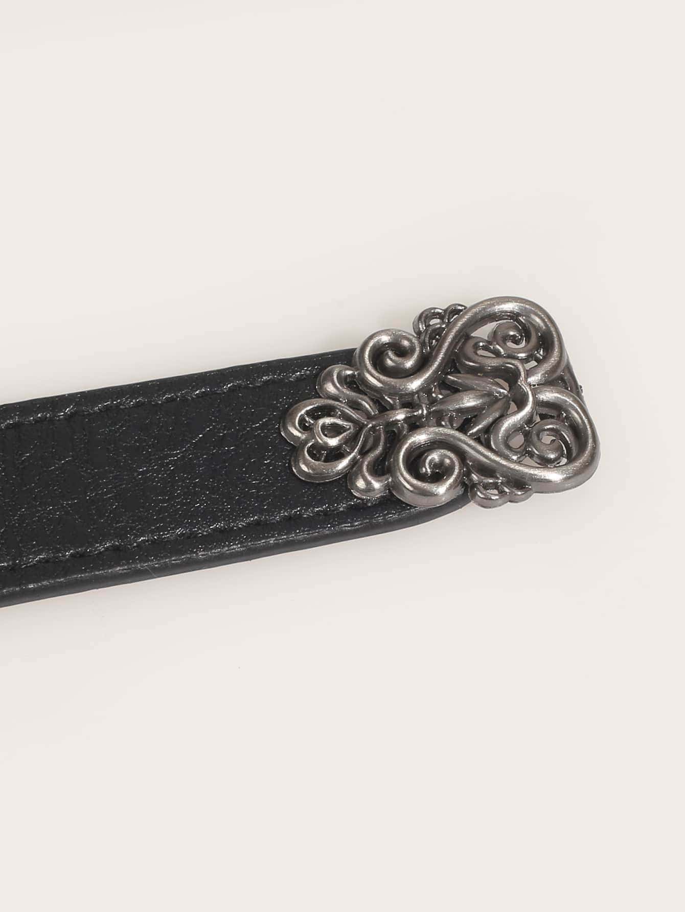 Boho Hollow Scroll Metal Buckle Belt Halloween Christmas Summer, School Fall, Autumn, Halloween