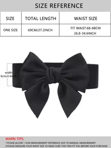 1pc Women Bow Decor High Waist Elastic Waist Belt - Black - View 3