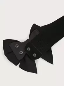 1pc Women Bow Decor High Waist Elastic Waist Belt - Black - View 4