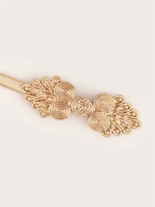 金屬搭扣緊身腰帶 - 金色 - 查看 4