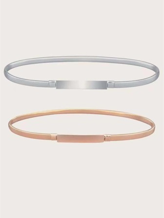 حزام معدني بلون موحد قطعتين