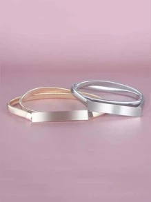 2pcs Solid Metallic Belt - Multicolor - View 6