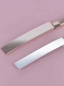 2pcs Solid Metallic Belt - Multicolor - View 7