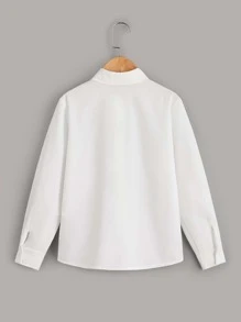 SHEIN 青少年男孩實色襯衫連蝴蝶結