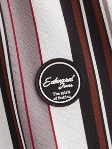 SHEIN 男孩補丁細節條紋印花撞色T恤 - 彩色 - 查看 4