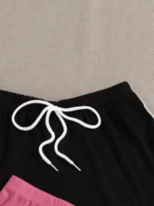 SHEIN EZwear 2 Packs Knot Waist Dolphin Shorts - Multicolor - View 5