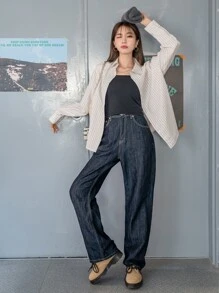 DAZY Vertical Striped Drop Shoulder Shirt - Multicolor - View 6