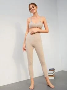 SHEIN Cashmere 3-Piece Lounge Set - Apricot - View 10